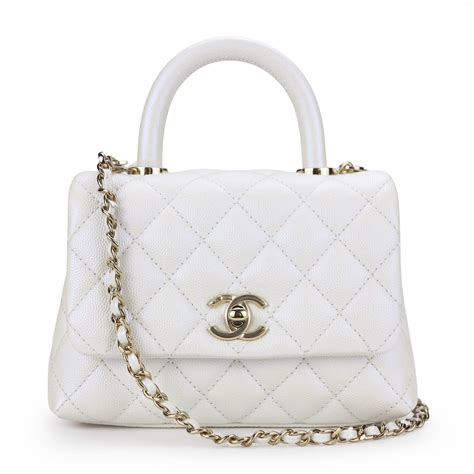 chanel caviar single flap small iridescent white|The Ultimate Chanel Flap Guide .